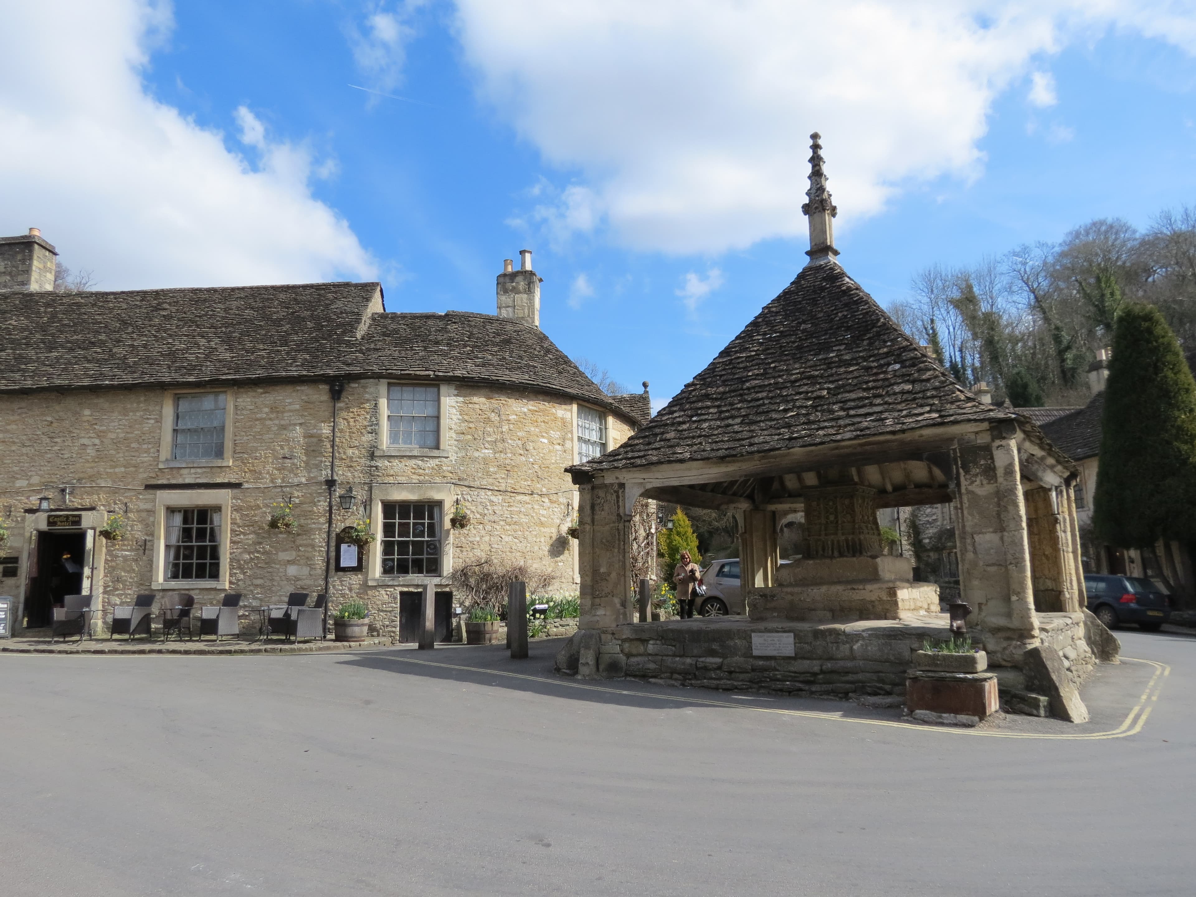 The Market Cross and Lower Village, historic houses in Castle Combe
