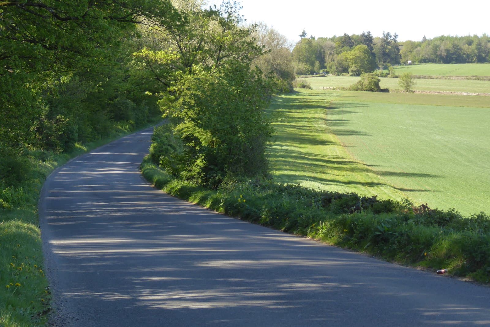 Rural Cotswold road showing distance between settlements