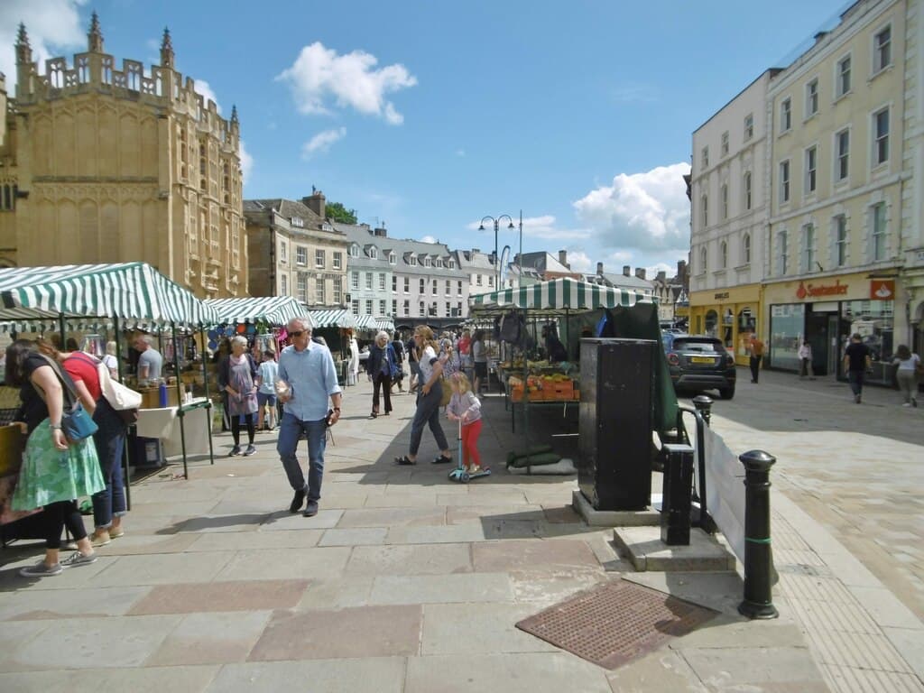Street scene in a Cotswolds market town