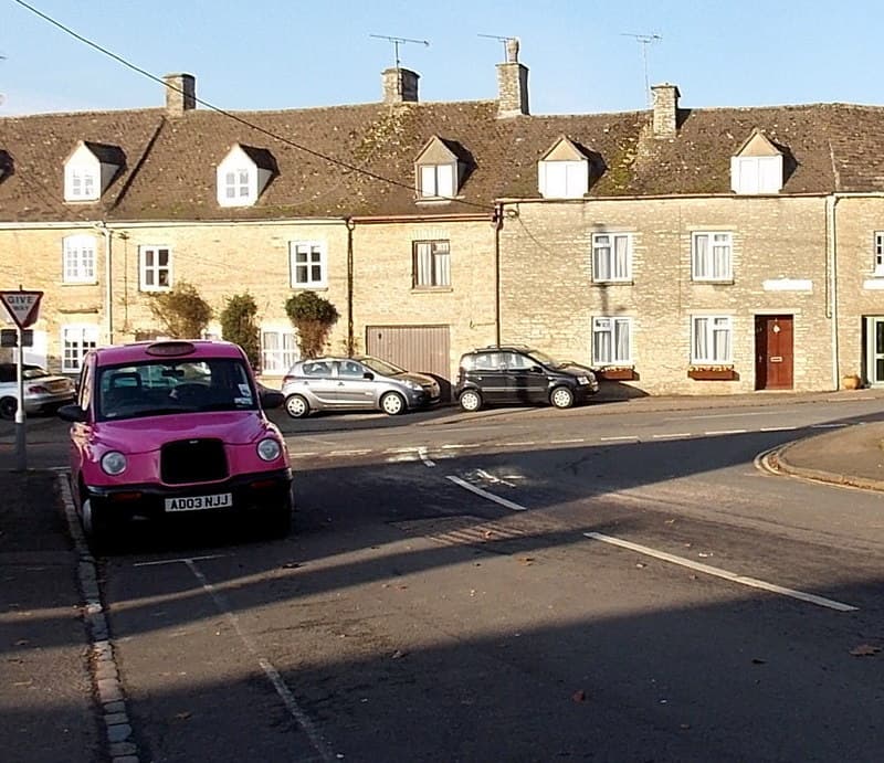 Taxi at a Cotswold village